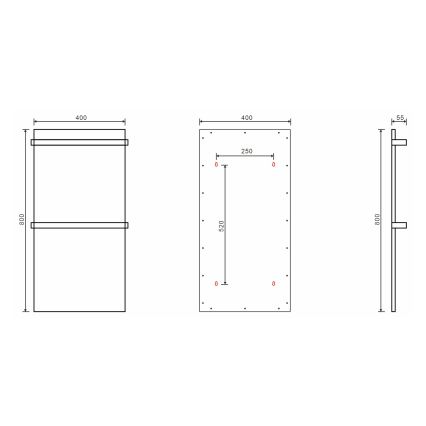 Sapho - Elektrinis rankšluosčių džiovintuvas ELMIS 120W 80x40 cm matinė balta