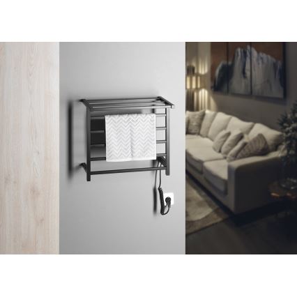 Sapho - Elektrinis rankšluosčių džiovintuvas ELZOR 60W/230V 47x50 cm matinė juoda