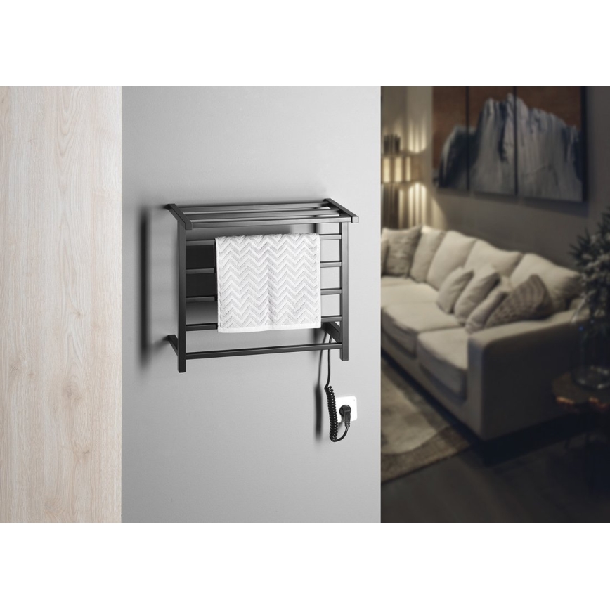 Sapho - Elektrinis rankšluosčių džiovintuvas ELZOR 60W/230V 47x50 cm matinė juoda