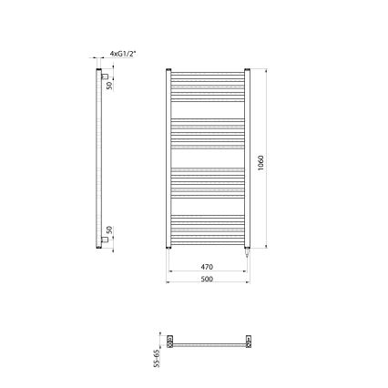 Sapho - Elektrinis rankšluosčių džiovintuvas METRO-E 400W 106x50 cm baltas
