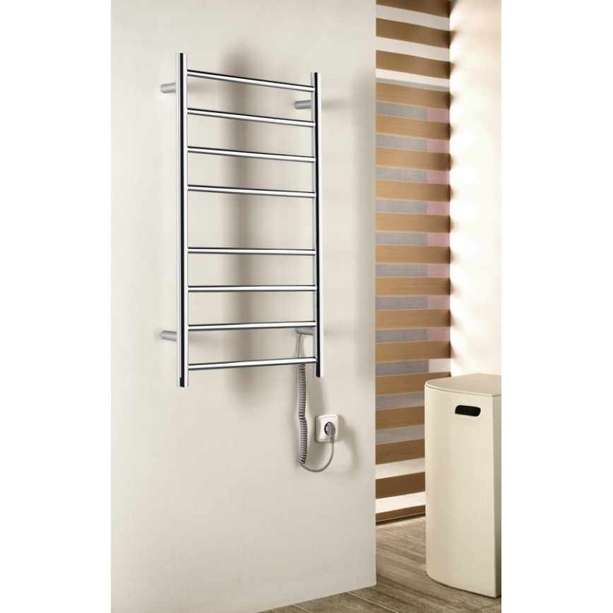 Sapho - Elektrinis rankšluosčių džiovintuvas REDONDO 75W/230V 90 cm blizgus chromas dešinė apvalus