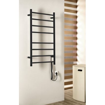 Sapho - Elektrinis rankšluosčių džiovintuvas REDONDO 75W 90x50 cm matinė juoda