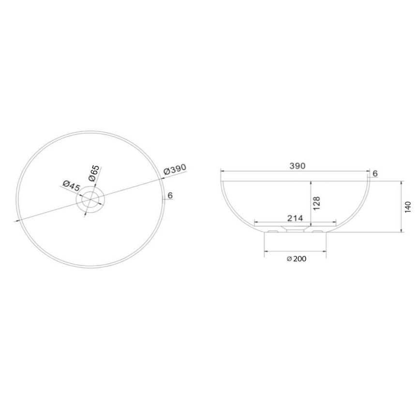 Sapho - FORMIGO ant stalviršio montuojamas praustuvas Ø 39 cm, betonas/kreminė