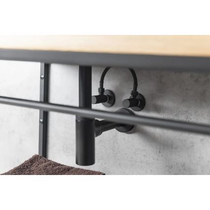 Sapho - Kampinis ventilis su apvalia rozete/matinė juoda