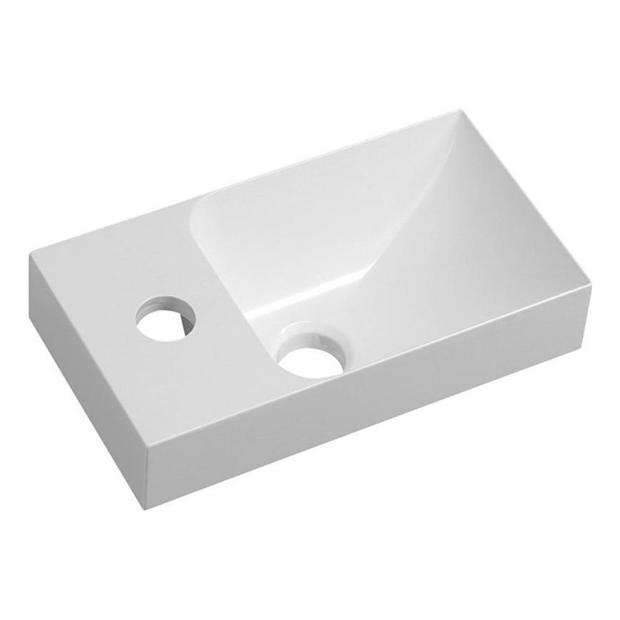 Sapho - Pakabinamas praustuvas PICCOLINO 31x17 cm kairinis/lietasis marmuras/balta