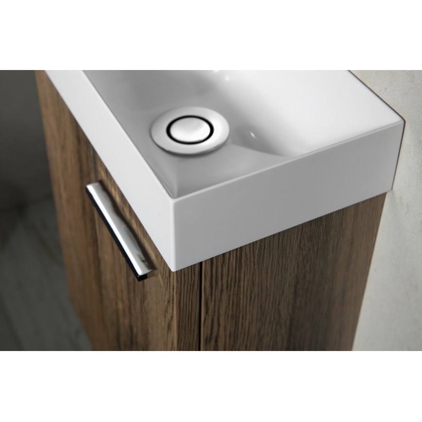 Sapho - Pakabinamas praustuvas PICCOLINO 31x17 cm kairinis/lietasis marmuras/balta