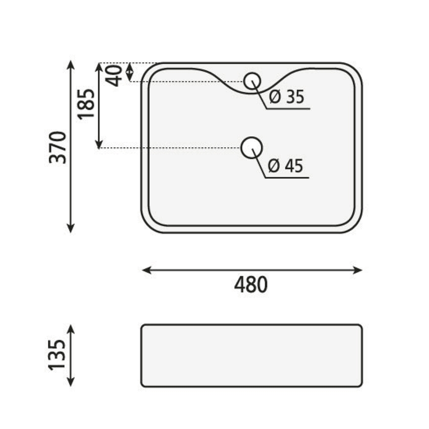 Sapho - Praustuvas ant stalviršio BALENA 48x37 cm keramika/balta