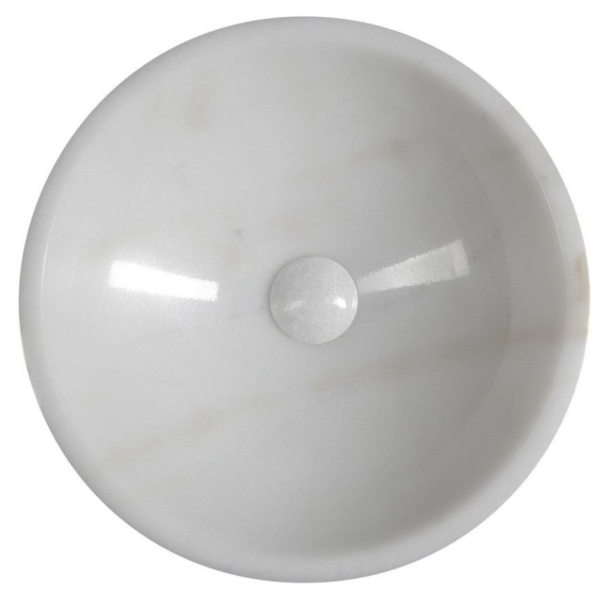 Sapho - Praustuvas ant stalviršio BLOK skersmuo 40 cm marmuras/balta