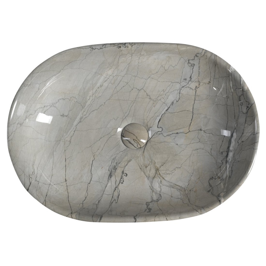 Sapho - Praustuvas ant stalviršio DALMA 59x42 cm keramika/pilka