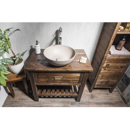 Sapho - Praustuvas ant stalviršio FORMIGO Ø 39 cm betoninis/smėlinis