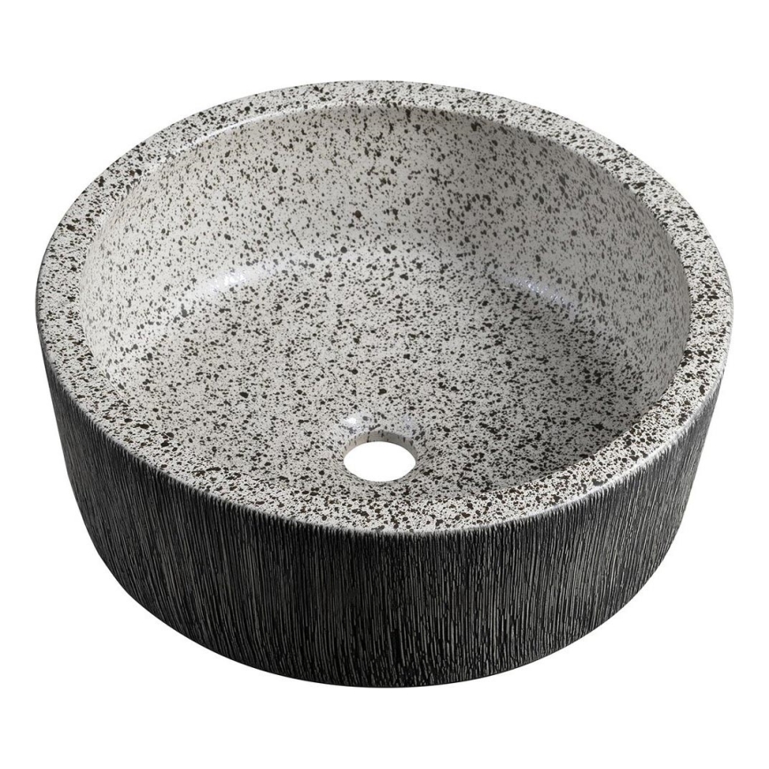 Sapho - Praustuvas ant stalviršio PRIORI skersmuo 41 cm balta/pilka