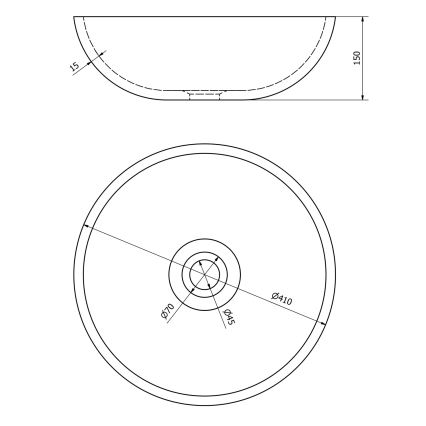 Sapho - Praustuvas ant stalviršio PRIORI Ø 41 cm keramika/pilka