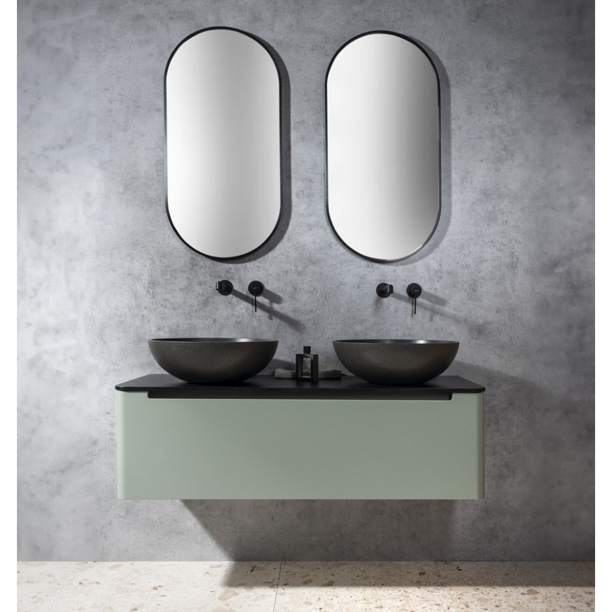 Sapho - Praustuvas ant stalviršio TURF pr. 44 cm betonas/juodas granitas