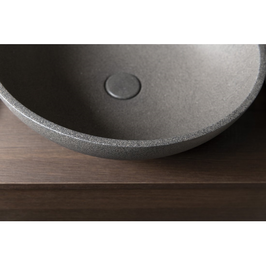 Sapho - Praustuvas ant stalviršio TURF pr. 44 cm betonas/juodas granitas