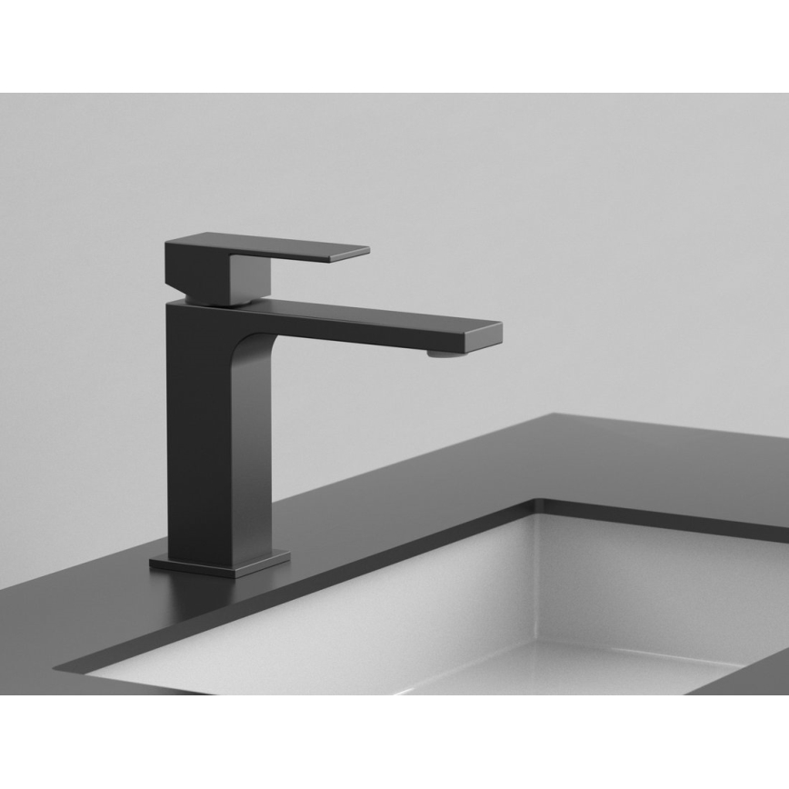 Sapho - Praustuvo čiaupas CUBEMIX 15,3 cm matinė juoda