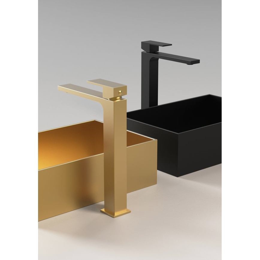 Sapho - Praustuvo čiaupas CUBEMIX 27,8 cm matinė juoda