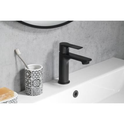 Sapho - Praustuvo čiaupas PAX 16,5 cm matinė juoda