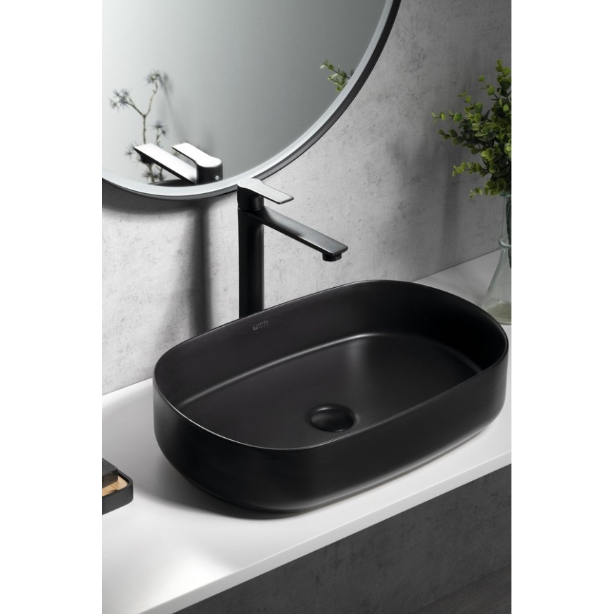 Sapho - Praustuvo čiaupas PAX 31,5 cm matinė juoda