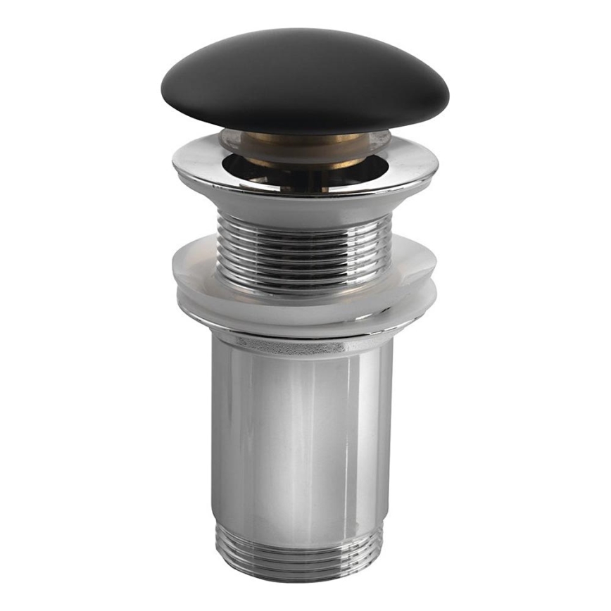 Sapho - Praustuvo išleidimo anga Ø 7 cm, matinė juoda / blizgus chromas