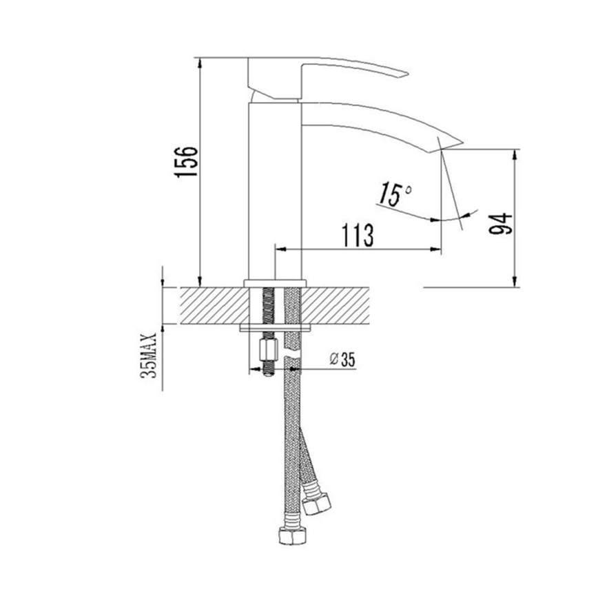 Sapho - praustuvo maišytuvas GINKO 15,6 cm blizgus chromas
