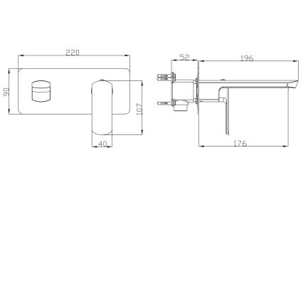 Sapho - Praustuvo maišytuvas potinkiniam montavimui MIXONA 9x19,6 cm blizgus chromas