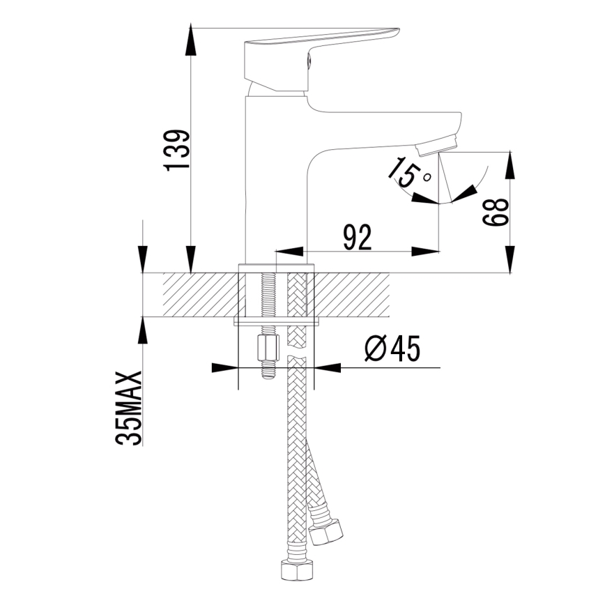 Sapho - Praustuvo maišytuvas SMALL 13,9 cm blizgus chromas