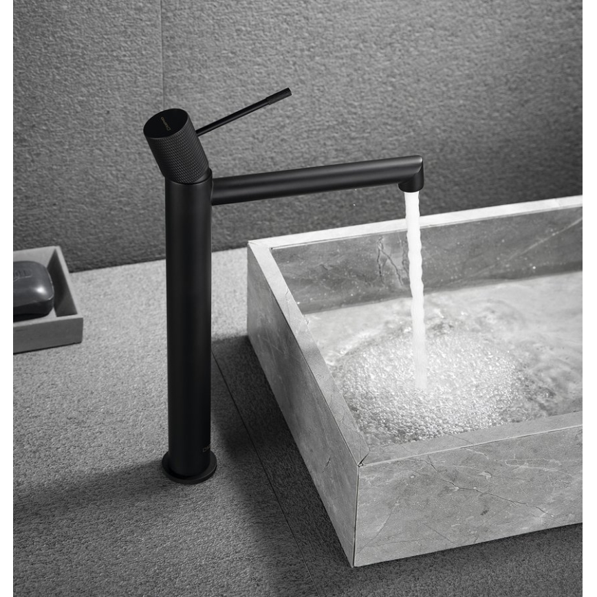 Sapho - praustuvo maišytuvas SOLARIS 32 cm matinė juoda