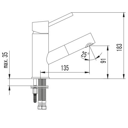 Sapho - Praustuvo maišytuvas SOLITER 18,3 cm blizgus chromas