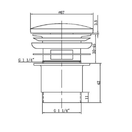 Sapho - praustuvo nuotėka Ø 6,7 cm, blizgus chromas
