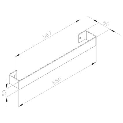 Sapho - Sieninė rankšluosčių kabykla COLONNA 8x65 cm šlifuotas nerūdijantis plienas