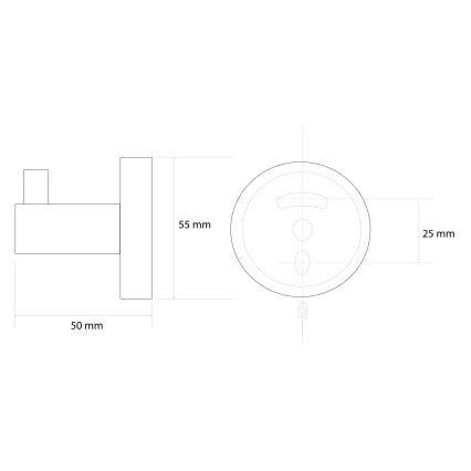Sapho - Sieninis kabliukas X-ROUND 5,5x5 cm auksinis