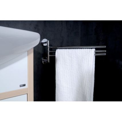 Sapho - Sieninis pasukamas rankšluosčių laikiklis X-ROUND 19,5x45 cm blizgus chromas