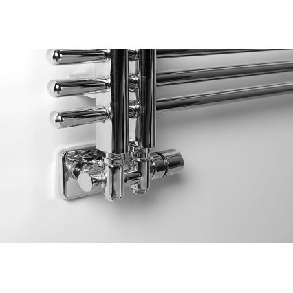 Sapho - Termostatinis prijungimo komplektas centrinėms jungtims TWIN COMBI dešinė/blizgus chromas