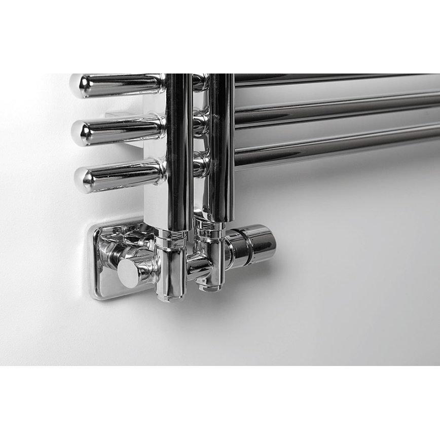 Sapho - Termostatinis prijungimo komplektas centrinėms jungtims TWIN COMBI dešinė/blizgus chromas