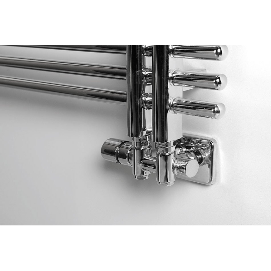 Sapho - termostatinis prijungimo rinkinys centriniam prijungimui TWIN COMBI, kairinis / blizgus chromas