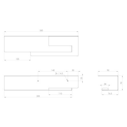 Sapho - Tualetinio popieriaus laikiklis su lentynėle, 9,5x35 cm, matinė juoda