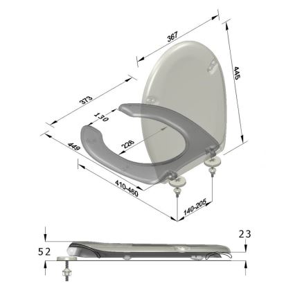 Sapho - tualeto sėdynė asmenims su negalia, balta/duroplastas