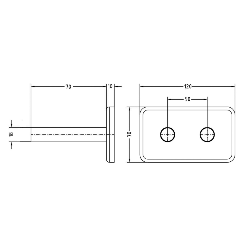 Sapho - uždengimo rozetė TWIN, skirta centrinei jungčiai, matinė juoda