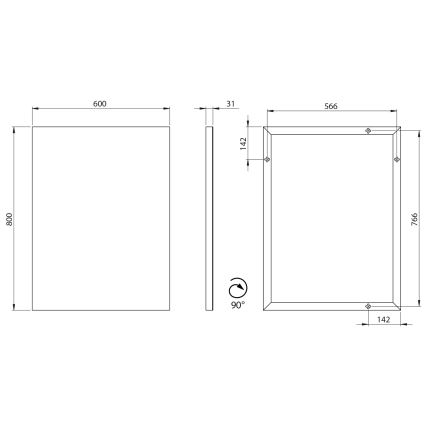 Sapho - Veidrodis AROWANA 60x80 cm blizgus chromas