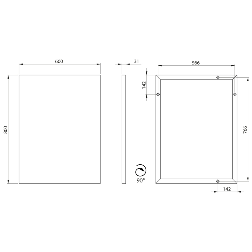 Sapho - Veidrodis AROWANA 60x80 cm blizgus chromas