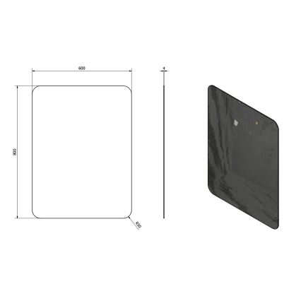 Sapho - Veidrodis ISHAPE 60x80 cm