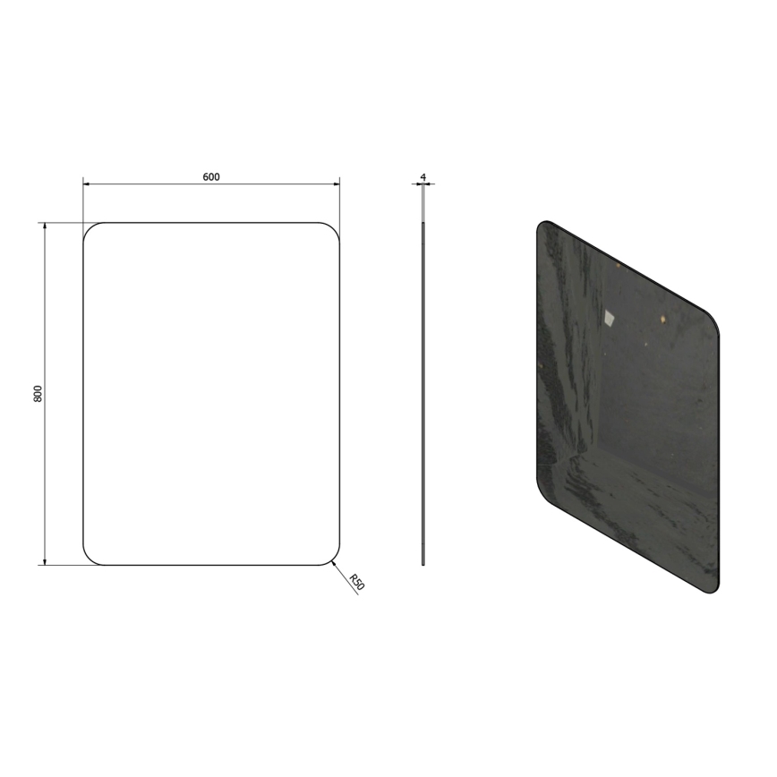 Sapho - Veidrodis ISHAPE 60x80 cm