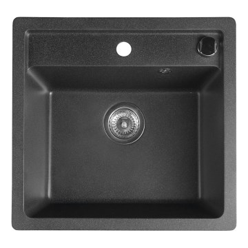 Sapho - Virtuvės kriauklė 53x50 cm granitinė/juoda