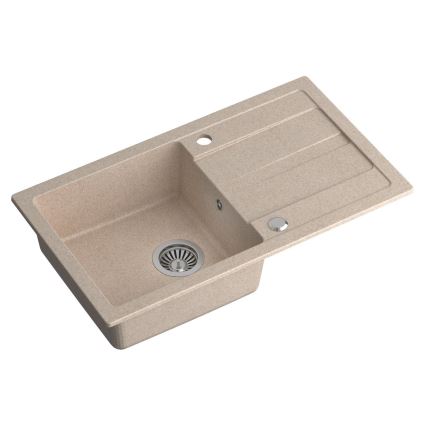 Sapho - Virtuvės kriauklė 77x44 cm granitinė/smėlinė