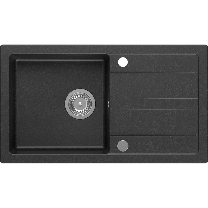 Sapho - Virtuvės plautuvė 77x44 cm granitas/juoda