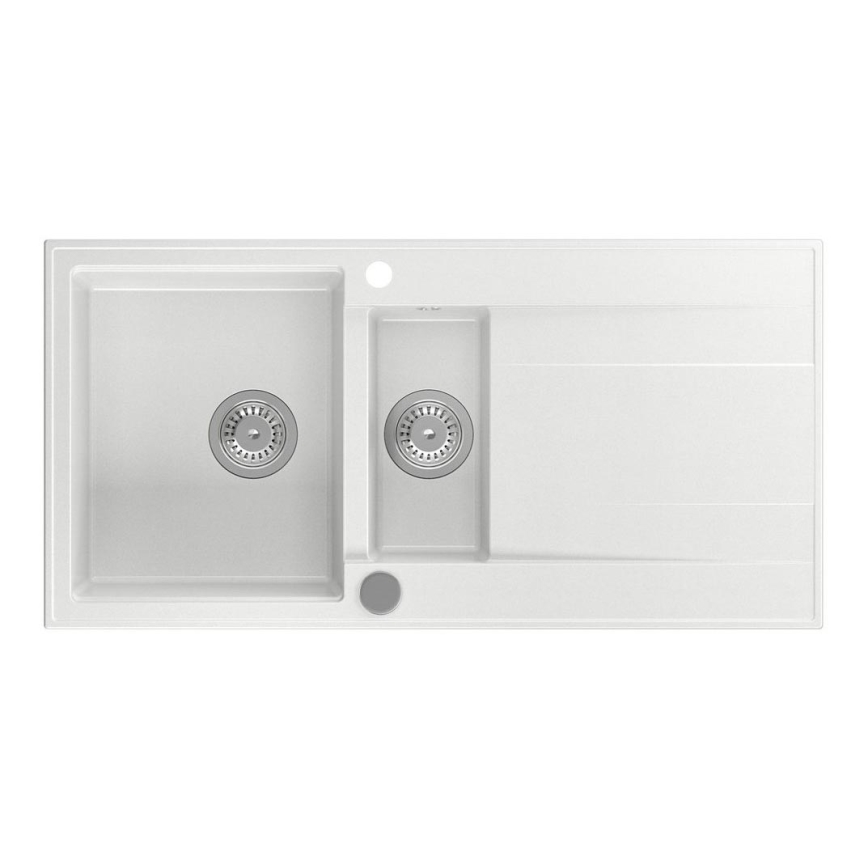 Sapho - Virtuvinė kriauklė 100x50 cm granitinė/balta