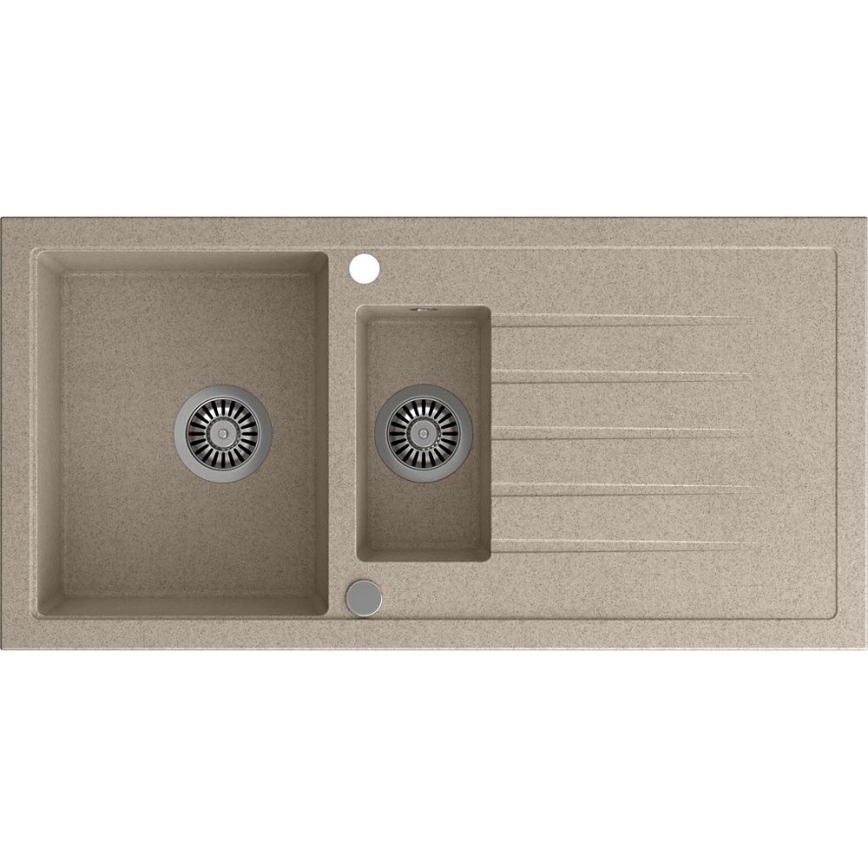 Sapho - Virtuvinė kriauklė 100x50 cm granitinė/smėlinė