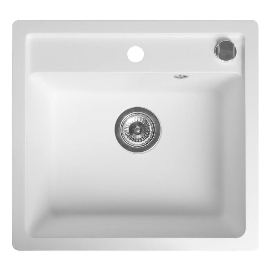 Sapho - Virtuvinė kriauklė 53x50 cm granitinė/balta