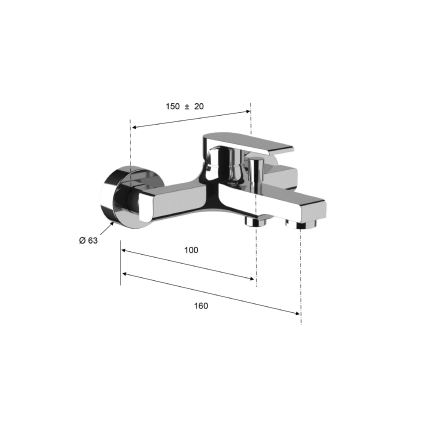 Sapho - vonios maišytuvas KAI blizgus chromas