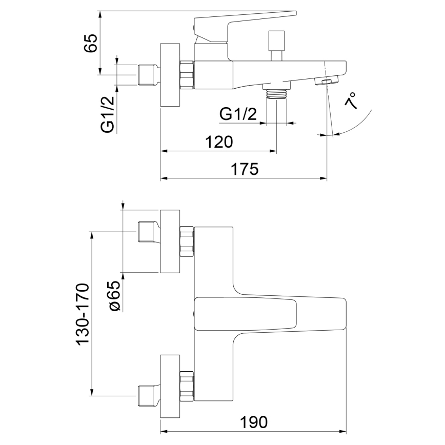 Sapho - vonios maišytuvas TURSI matinė juoda